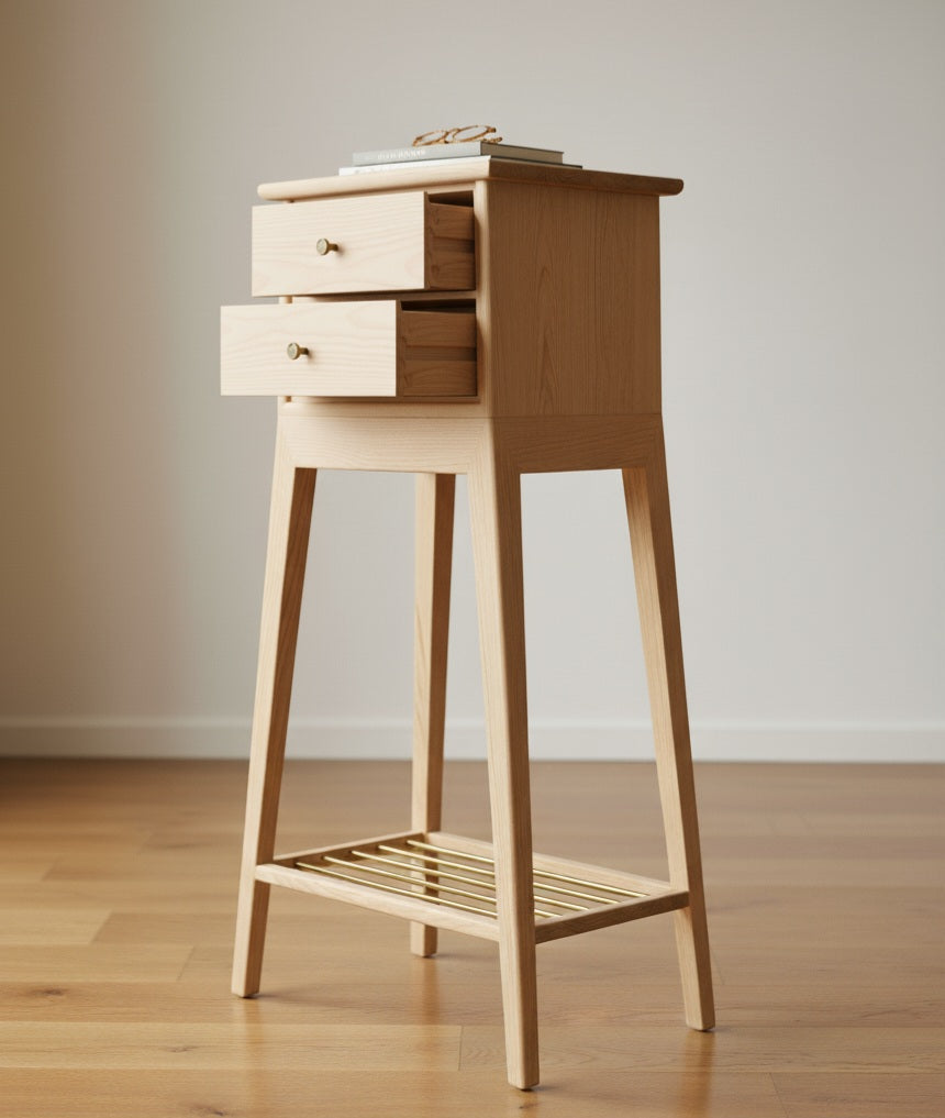 Sidobord/Nattduksbord "Elegans" i Massiv Furu