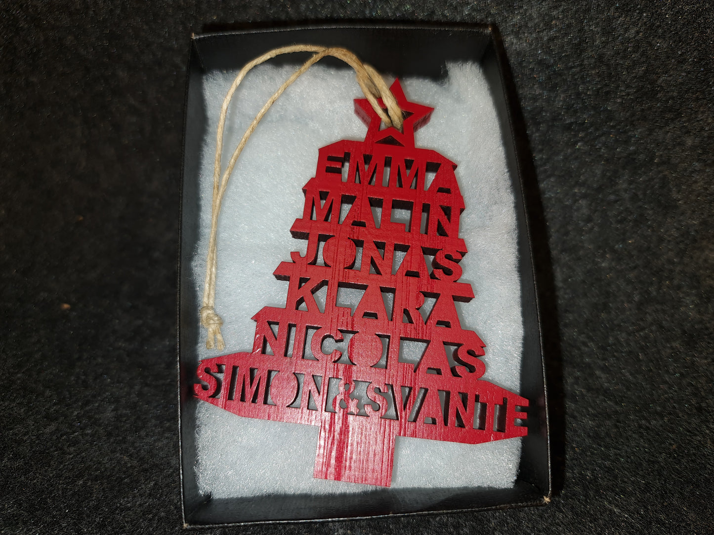 Personlig julgran med namn