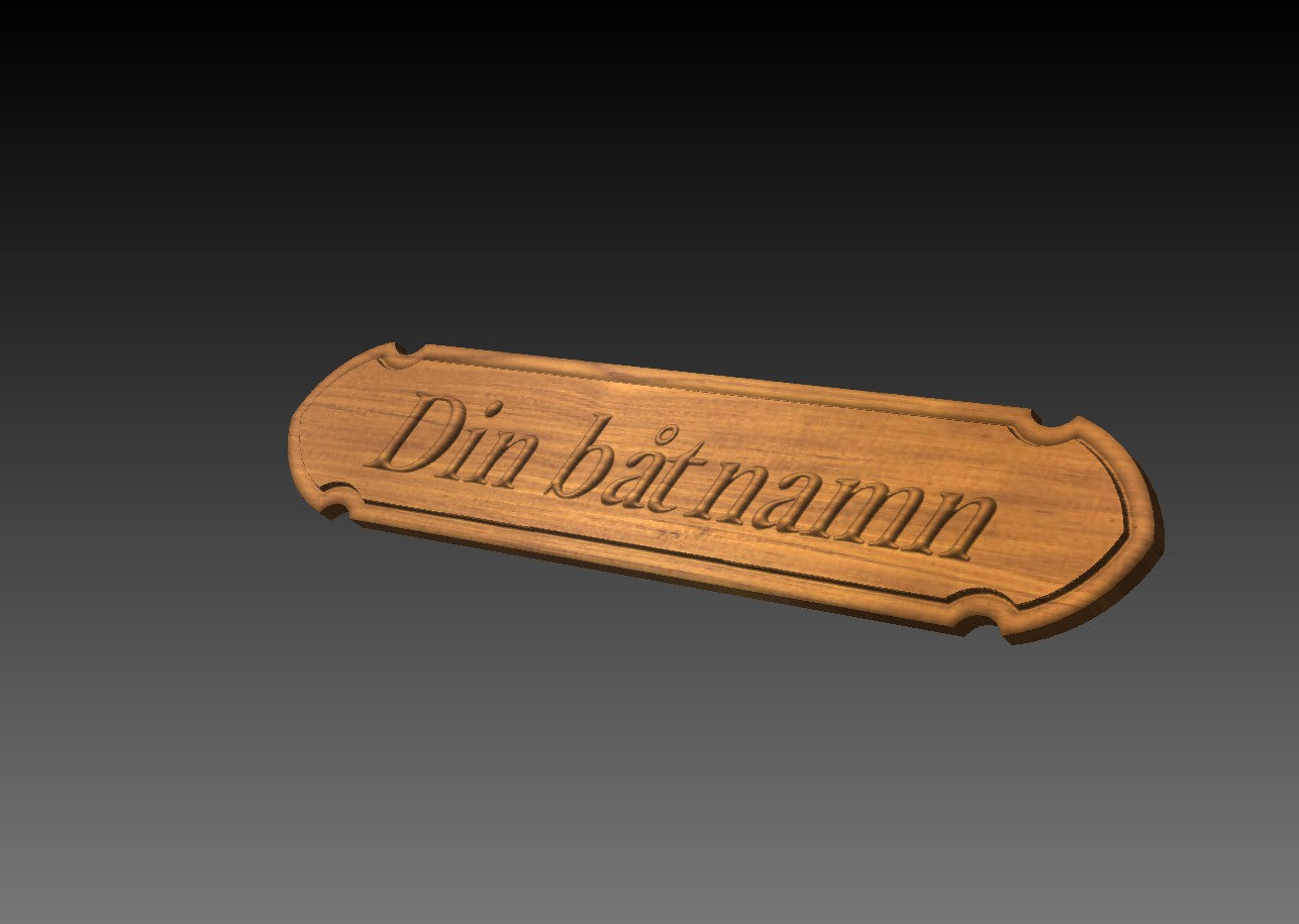 Exklusiv Båtskylt i 3D Relief – Teak & Mahogny