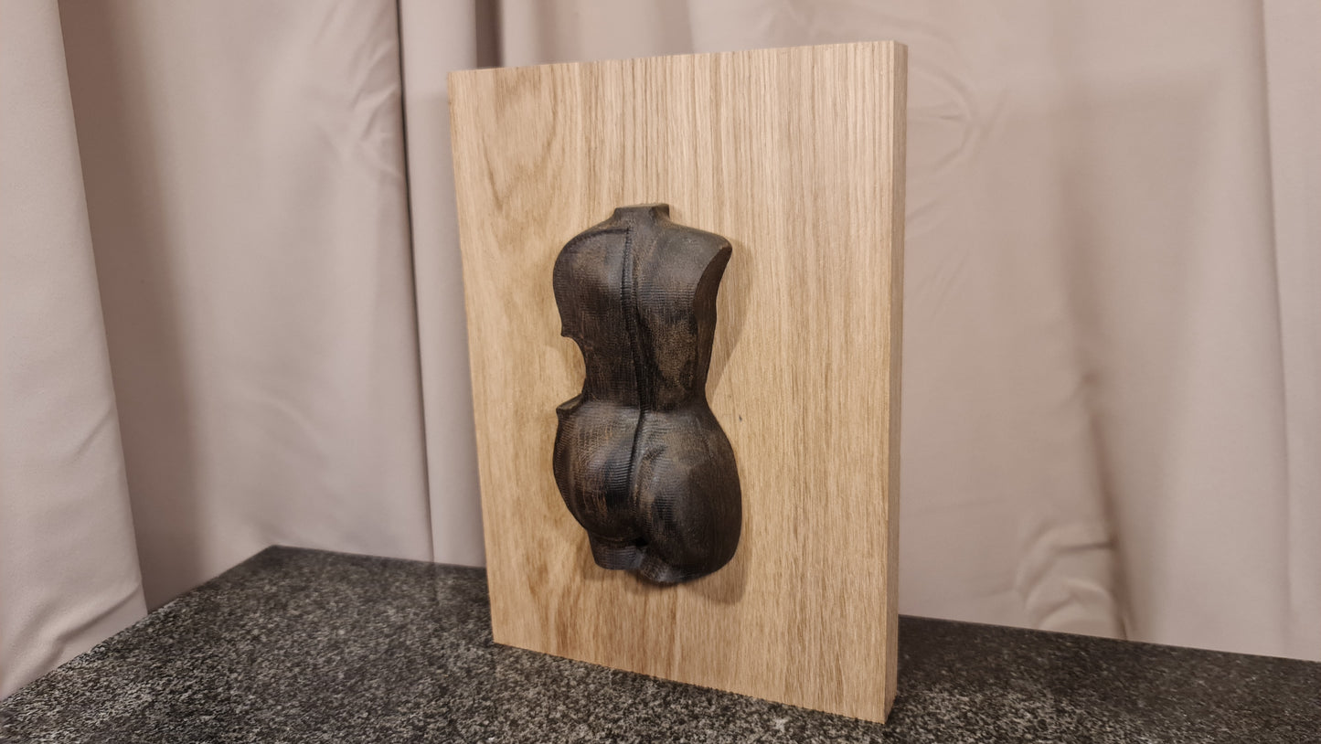 3 D relief Vacker väggdekoration av en kvinna och en cello