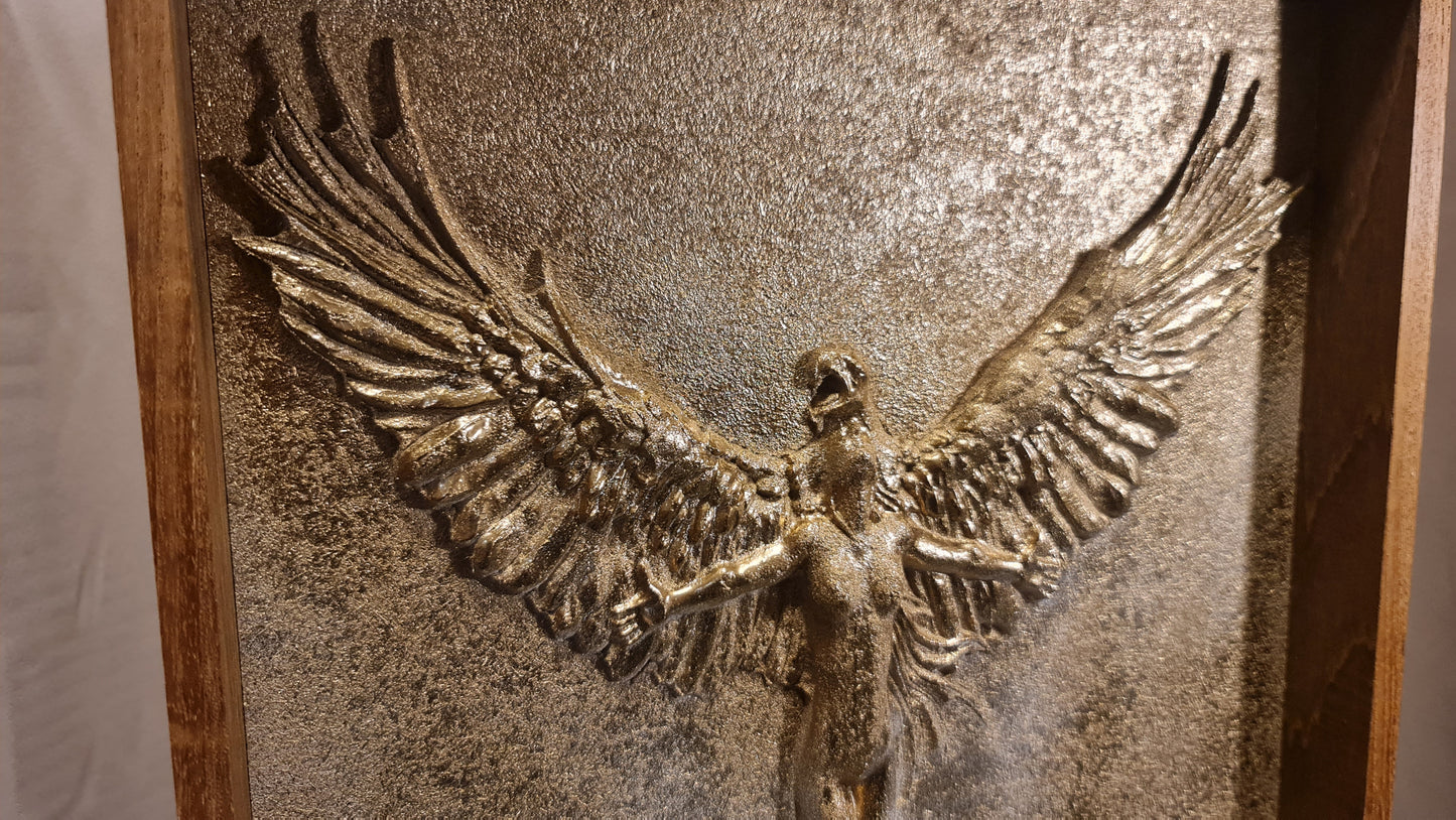 3D relief The eagle and the lady