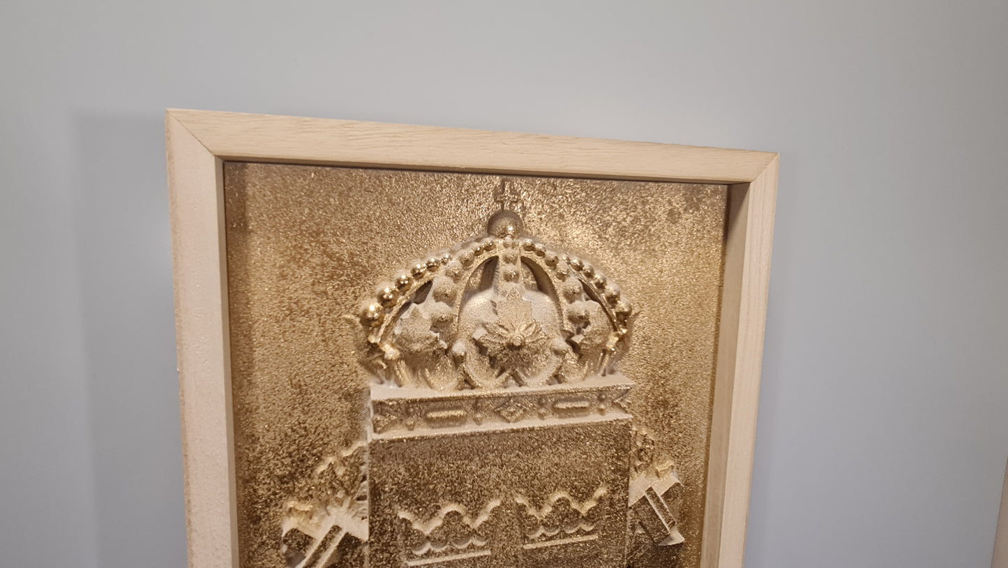 3D relief tavla, väggdekoration som visar Svenska polisens emblem