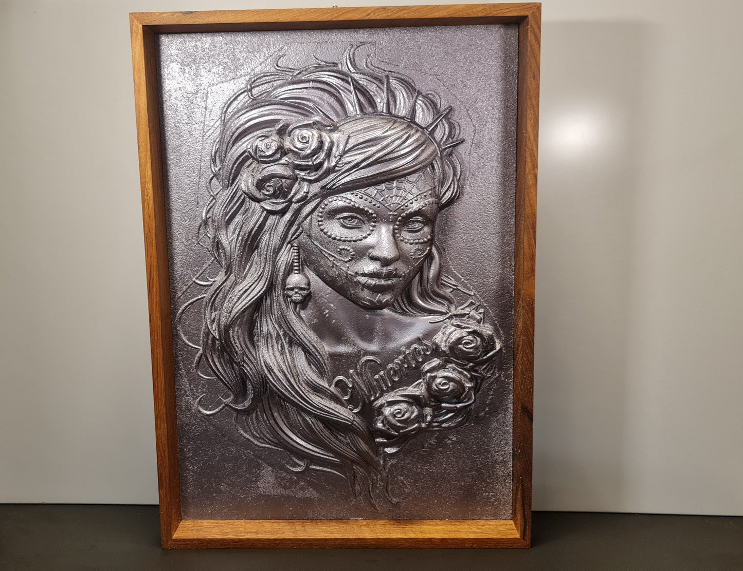 3D relief tavla Día de Muertos