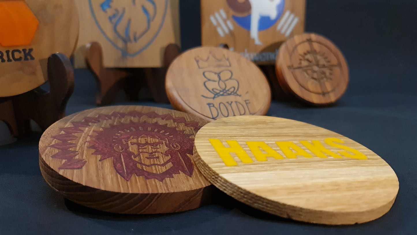 Underlägg med epoxy intarsia