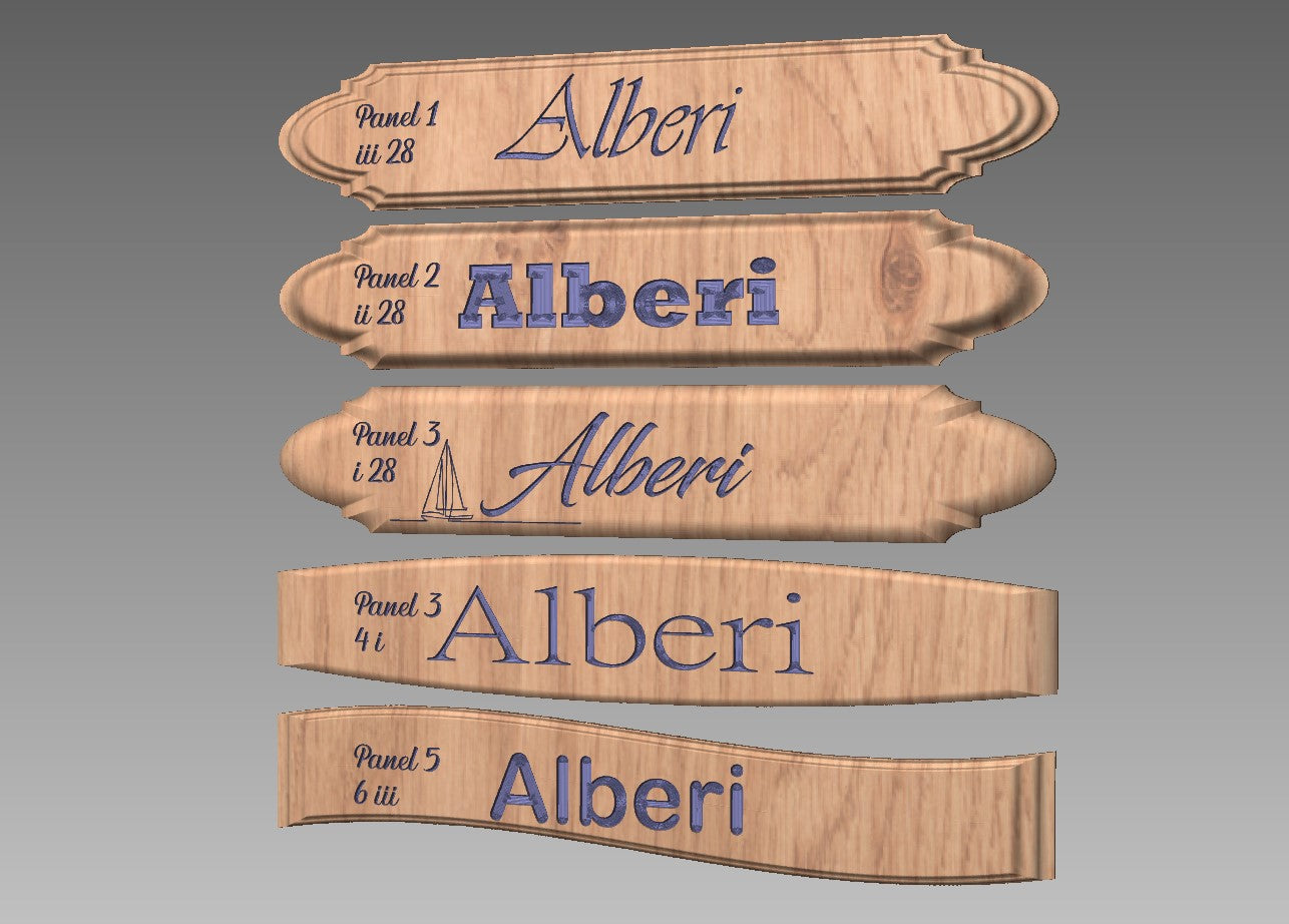 Namnskylt för din båt/husvagn i ek med profiltext och lasergravyr