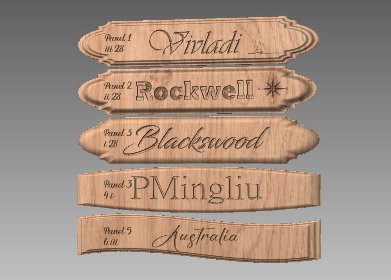 3D namnskylt för din båt med endast text