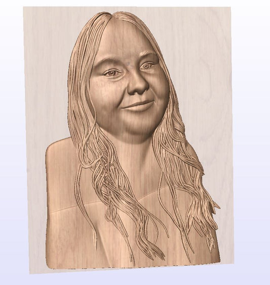 3D Porträtt, skulptur i trä