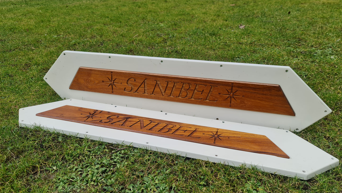 Namnskyltar för båt 100 cm x 14 cm