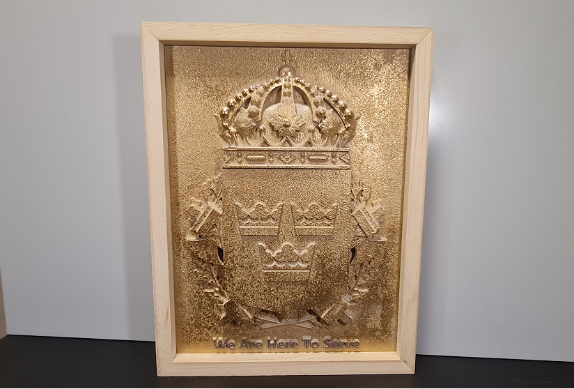 3D relief tavla, väggdekoration som visar Svenska polisens emblem