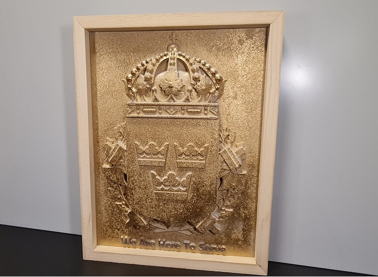3D relief tavla, väggdekoration som visar Svenska polisens emblem