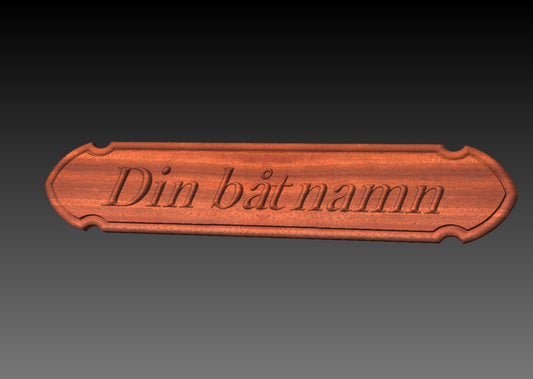 Exklusiv Båtskylt i 3D Relief – Teak & Mahogny