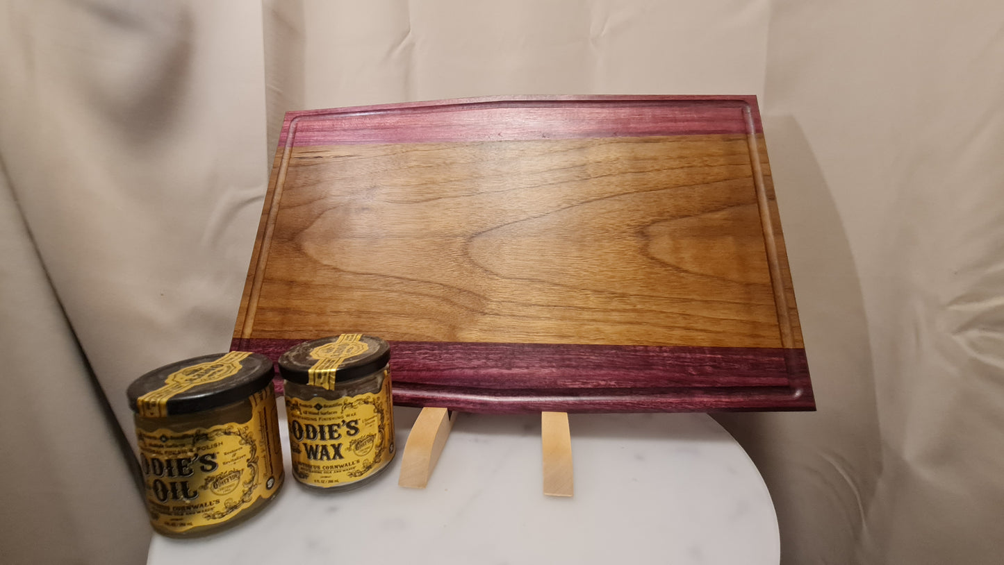 Skärbräda i valnöt och purpleheart