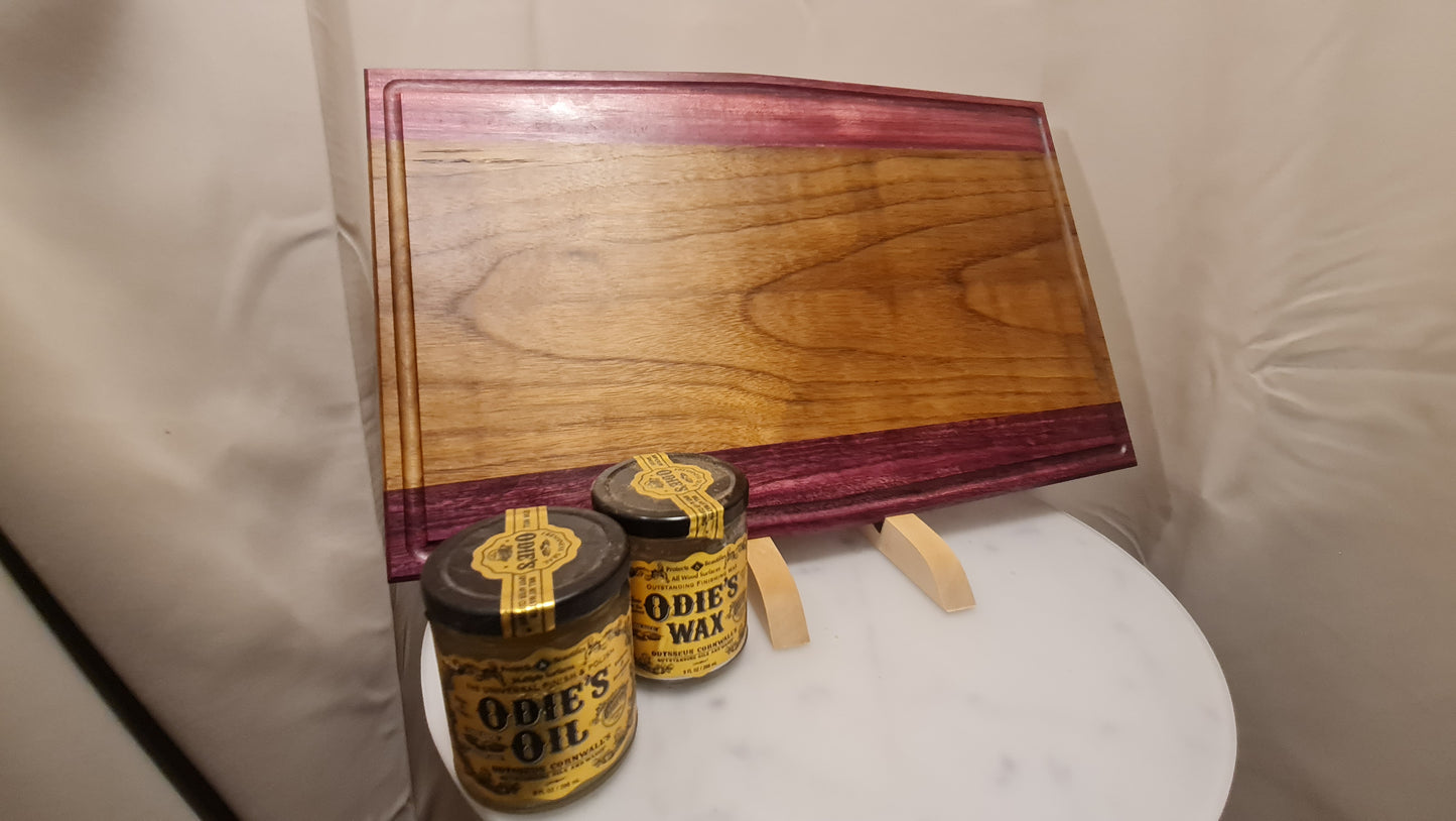 Skärbräda i valnöt och purpleheart