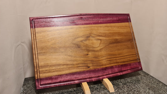 Skärbräda i valnöt och purpleheart