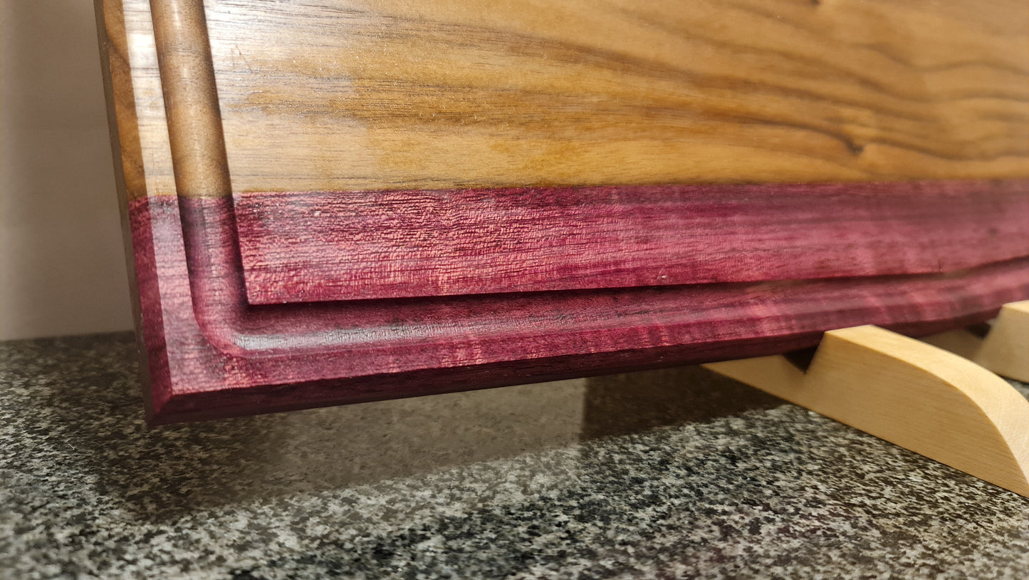 Skärbräda i valnöt och purpleheart