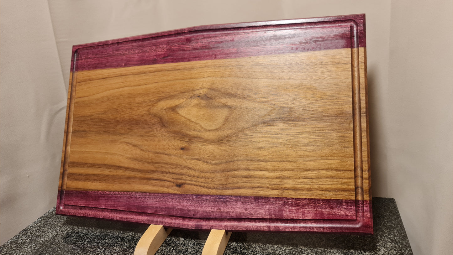 Skärbräda i valnöt och purpleheart