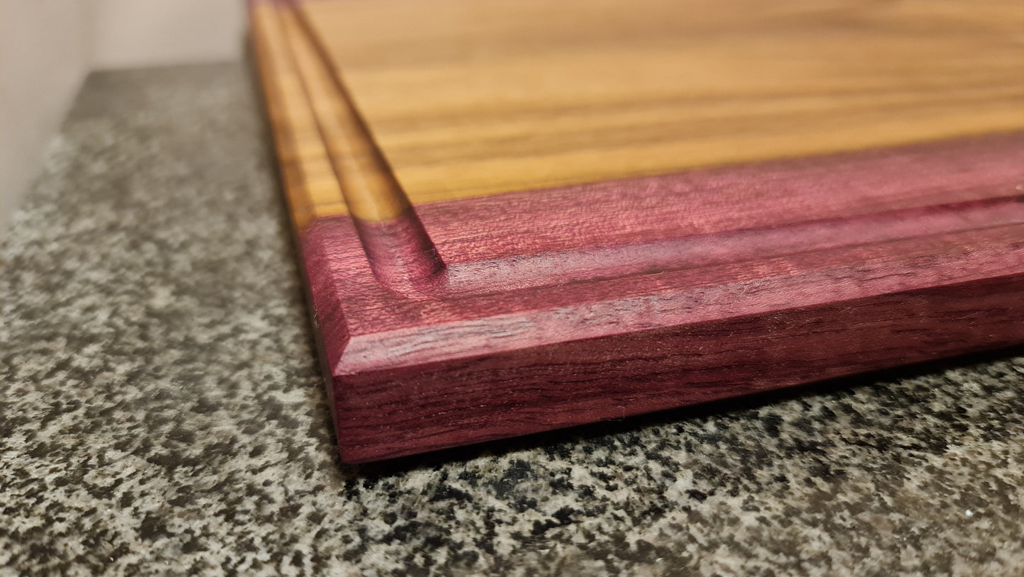Skärbräda i valnöt och purpleheart