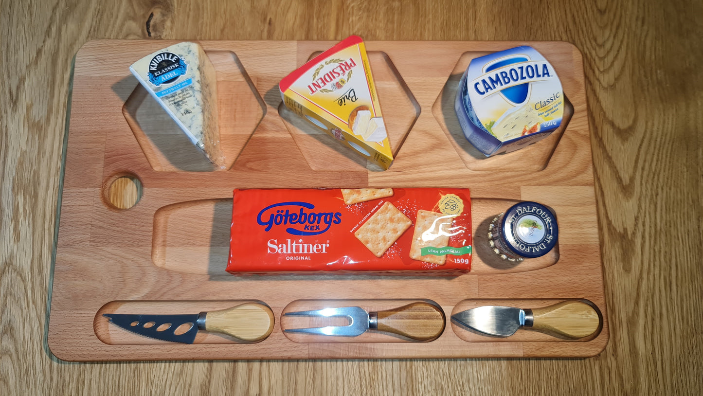 Ostbricka med tillbehör