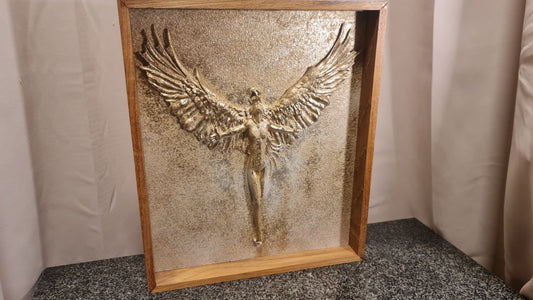 3D relief The eagle and the lady