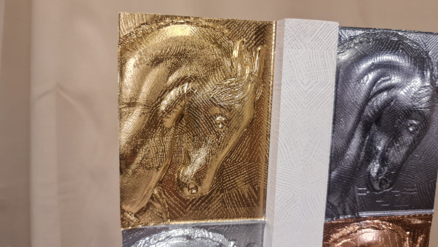3D relief tavla på hästar