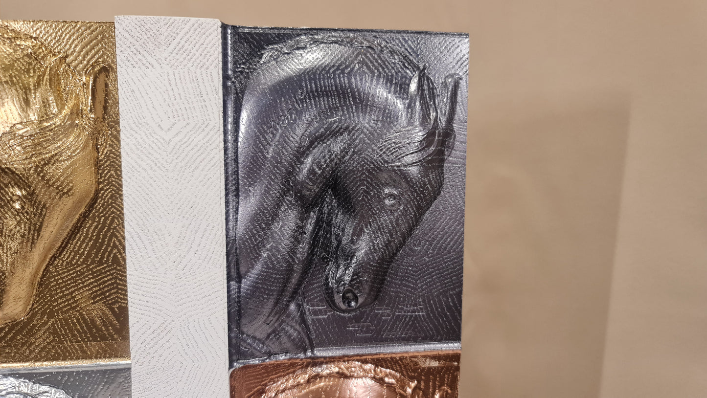 3D relief tavla på hästar