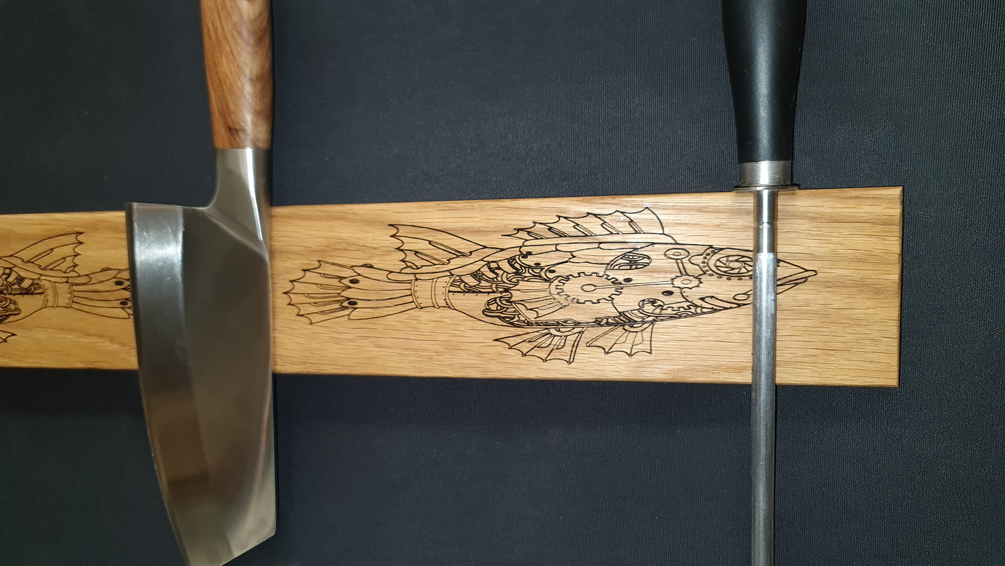 Magnetiska knivhållare med lasergravyr