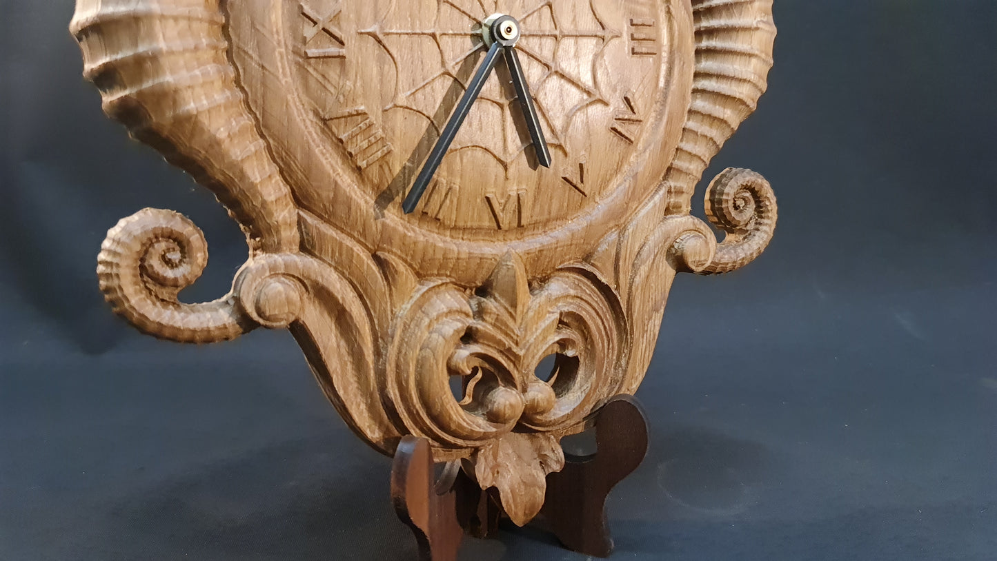 3 D relief Högklassigt väggklocka med sjöhäst motiv