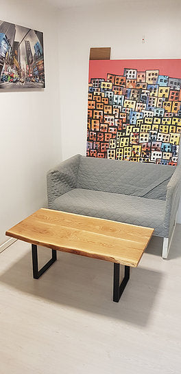 Vardagsrum Ekbord Live Edge med KVADRAT ben
